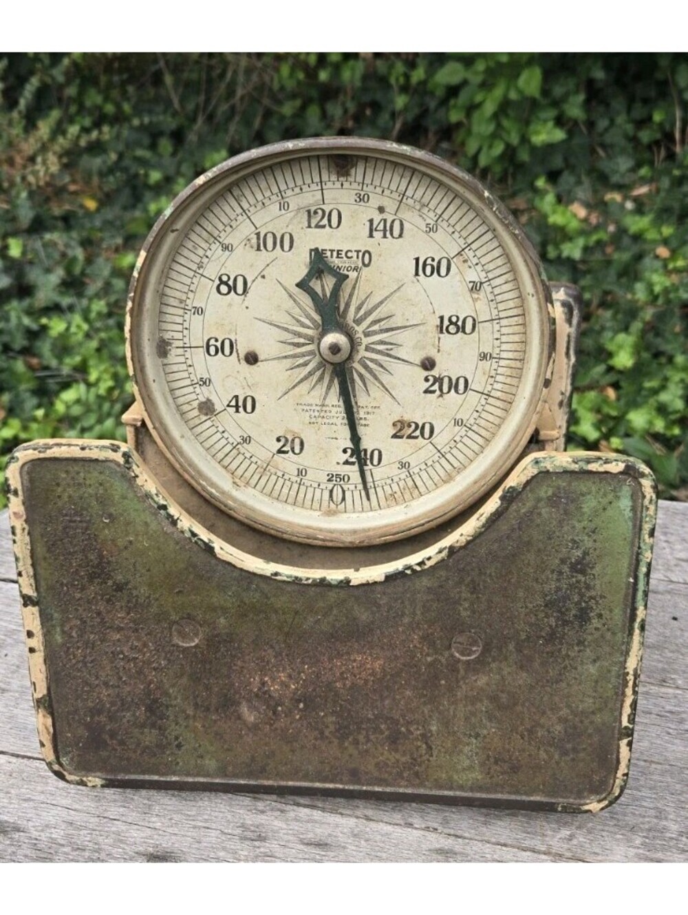 Antique Detecto Junior Scale, Weighs up to 250 lb Patented July 10, 1917 8"Tall